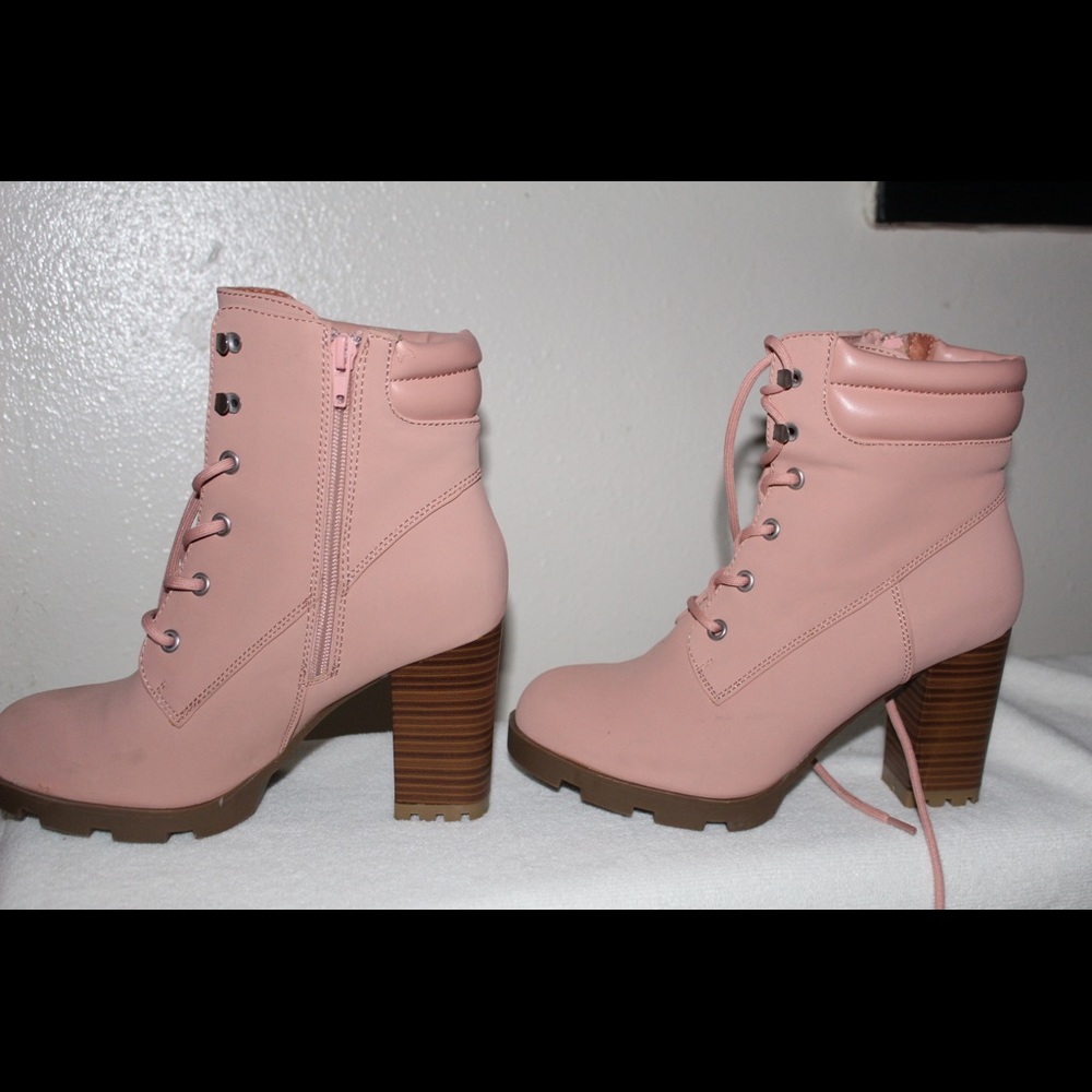 pink ankle boots